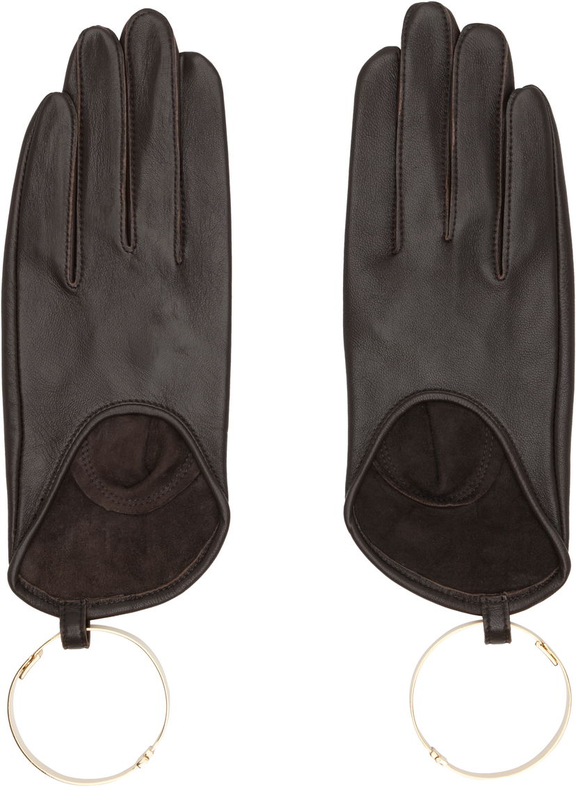 Rukavice sacai sacai Leather Bangle Gloves Smeđa | 25-08253