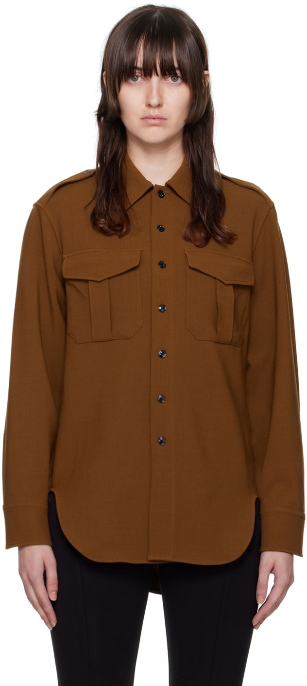Košulja rag & bone Howie Military Shirt Smeđa | WAW22FA055KJ55