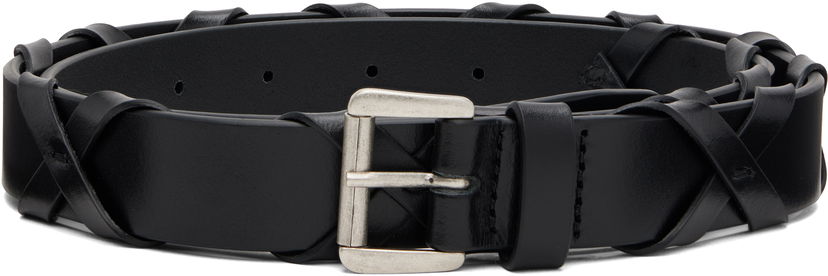 Pojasevi Ann Demeulemeester Ann Demeulemeester Madde Crossover Leather Belt Crna | 2520-W-BE27-LT128-099