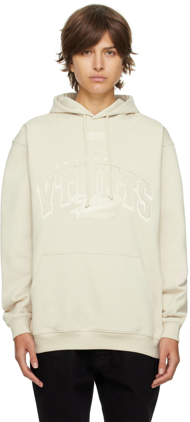 Dukserice VETEMENTS VTMNTS College Hoodie Bež | VL14HD300O