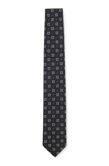 Pojasevi BOSS Silk-Blend Patterned Tie Crna | 50550511