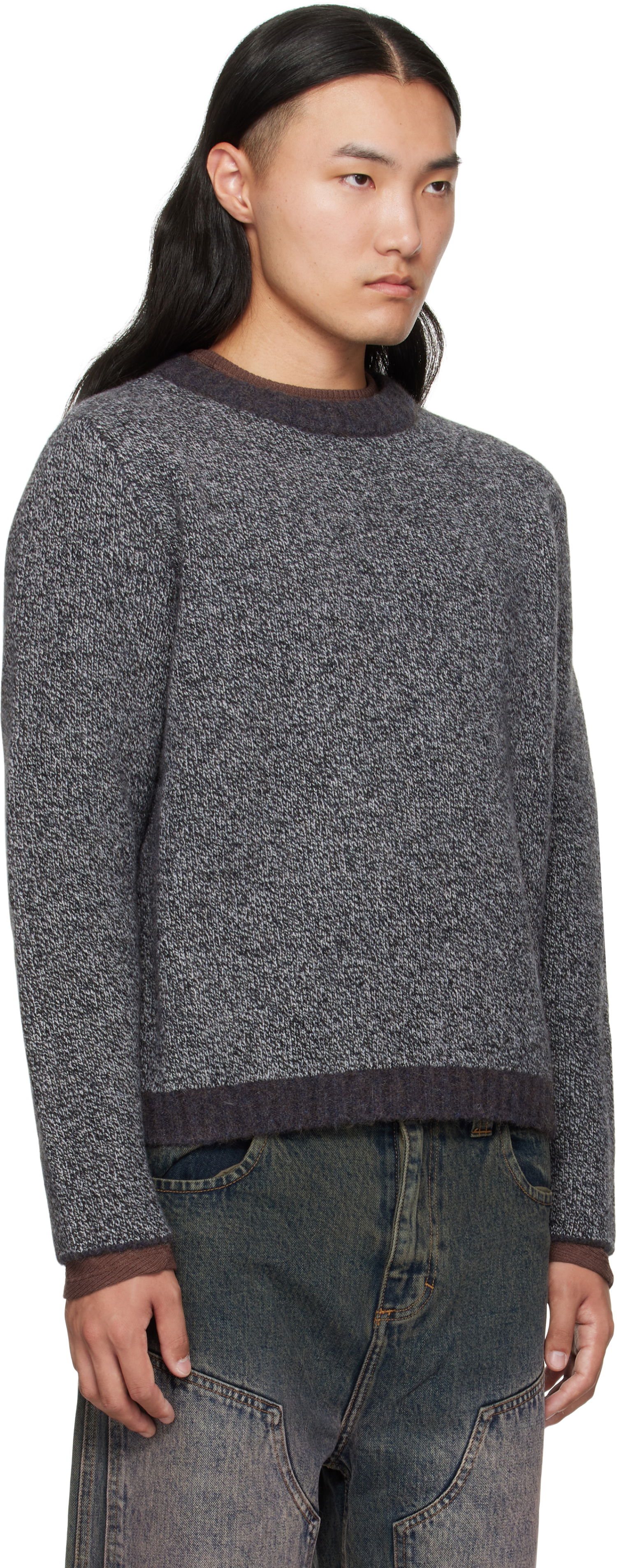 Džemper Eckhaus Latta Eckhaus Latta Yak Knit Sweater Siva | 8258-EL-PF25-M, 1