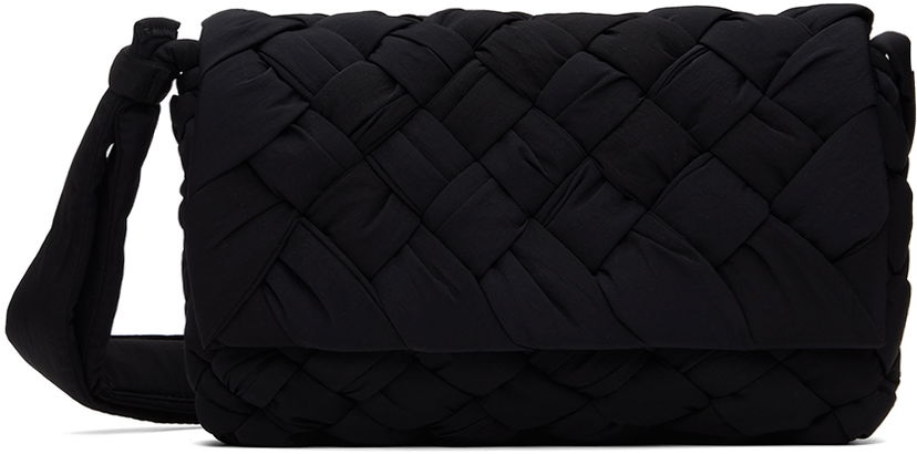 Torba za rame Bottega Veneta Bottega Veneta Small Rumple Messenger Bag Crna | 795498-V4GE1-8803