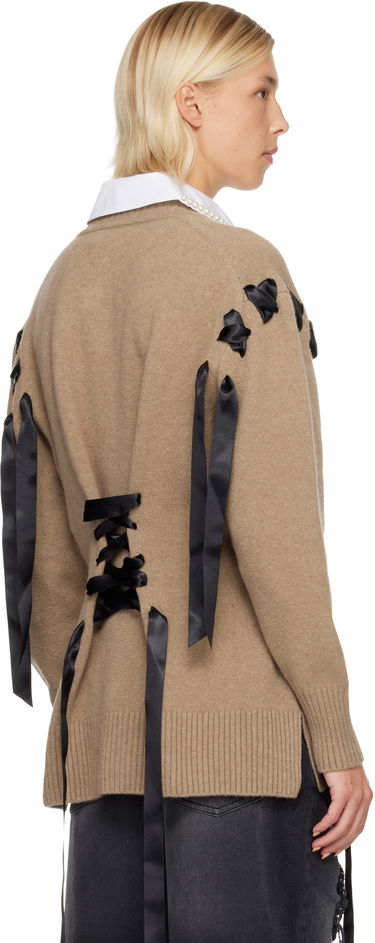 Džemper Simone Rocha Simone Rocha Sculpted Ribbon Corset Cardigan Bež | LMK8 0660, 2