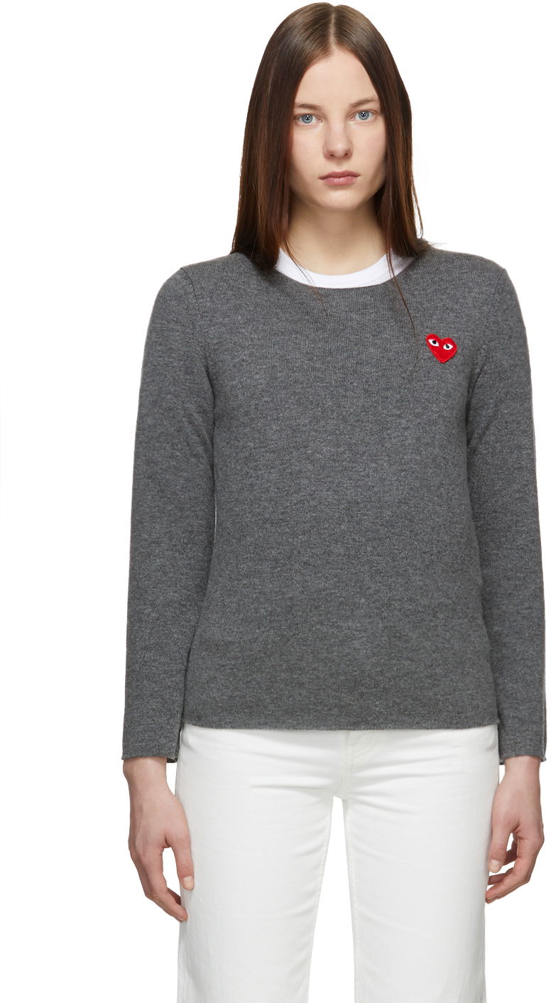 Džemper Comme des Garçons PLAY Heart Patch Sweater Siva | P1N067, 0