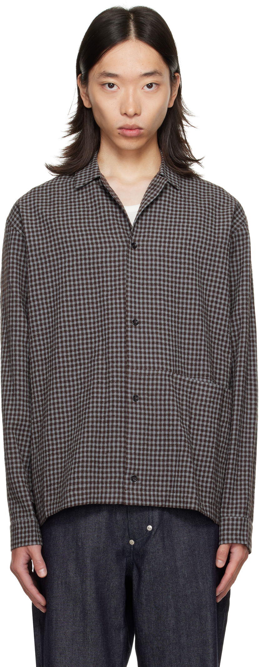 Košulja sage NATION SAGE NATION Siesta Check Button-Down Shirt Smeđa | S139 SIESTA SHIRT WOOL COTTON