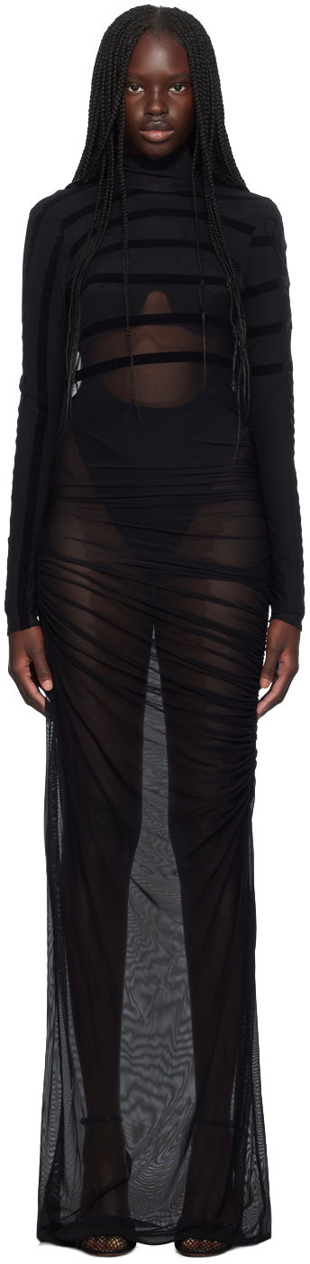 Haljina Jean Paul Gaultier Gaultier Striped Maxi Dress Crna | 24/30-F-RO234I-T004-0000