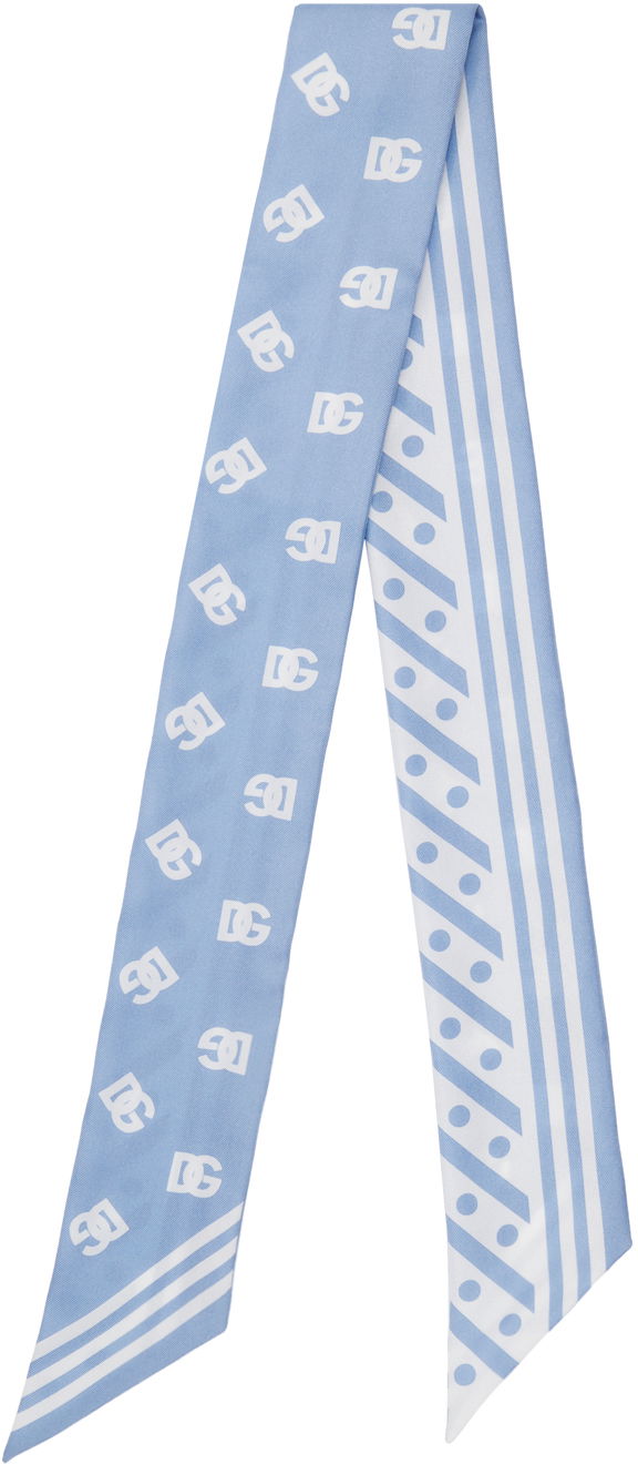 Šal Dolce & Gabbana DG Logo Twill Headscarf Plava | FS215A GDB7Y
