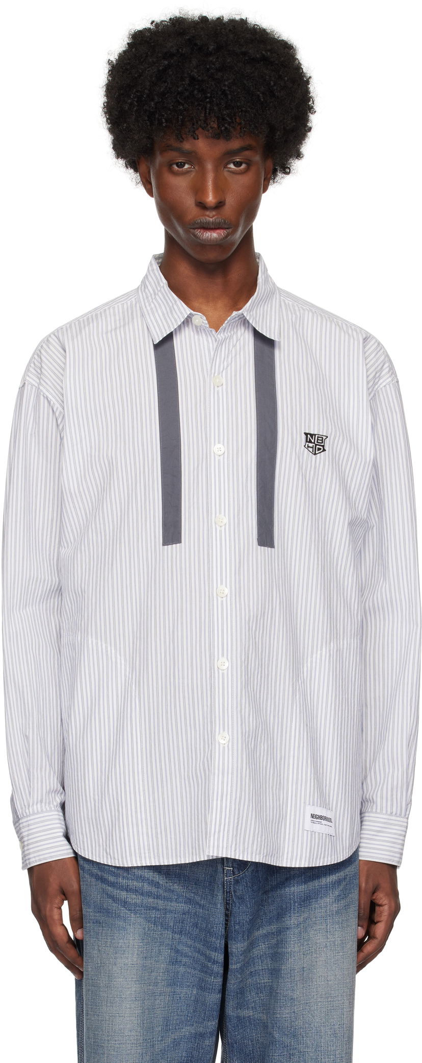 Košulja Neighborhood Tie Long Sleeve Shirt Bijela | 242AQNH-SHM01