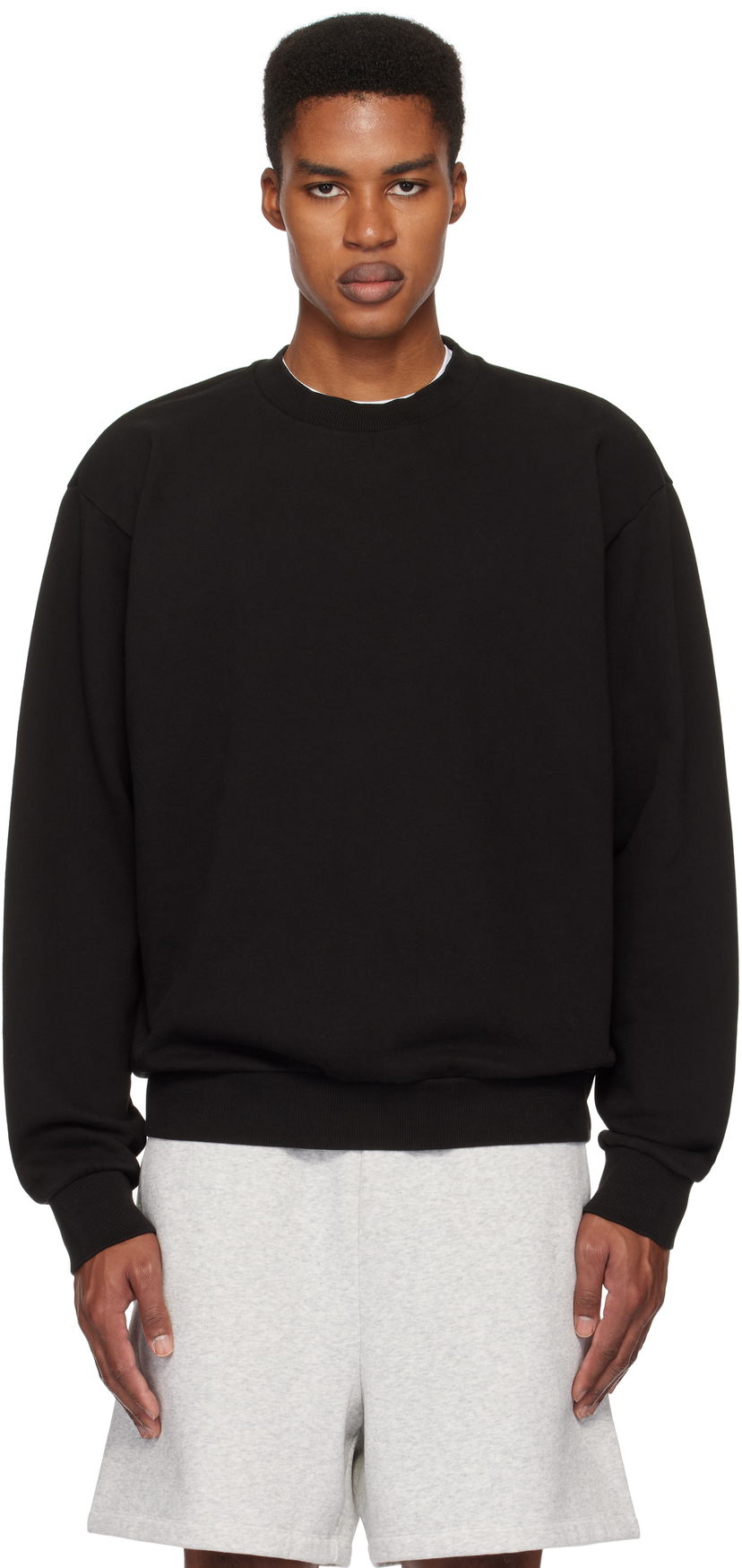 Dukserice SKIMS Terry Classic Crewneck Sweatshirt Crna | PL-PLO-6410M