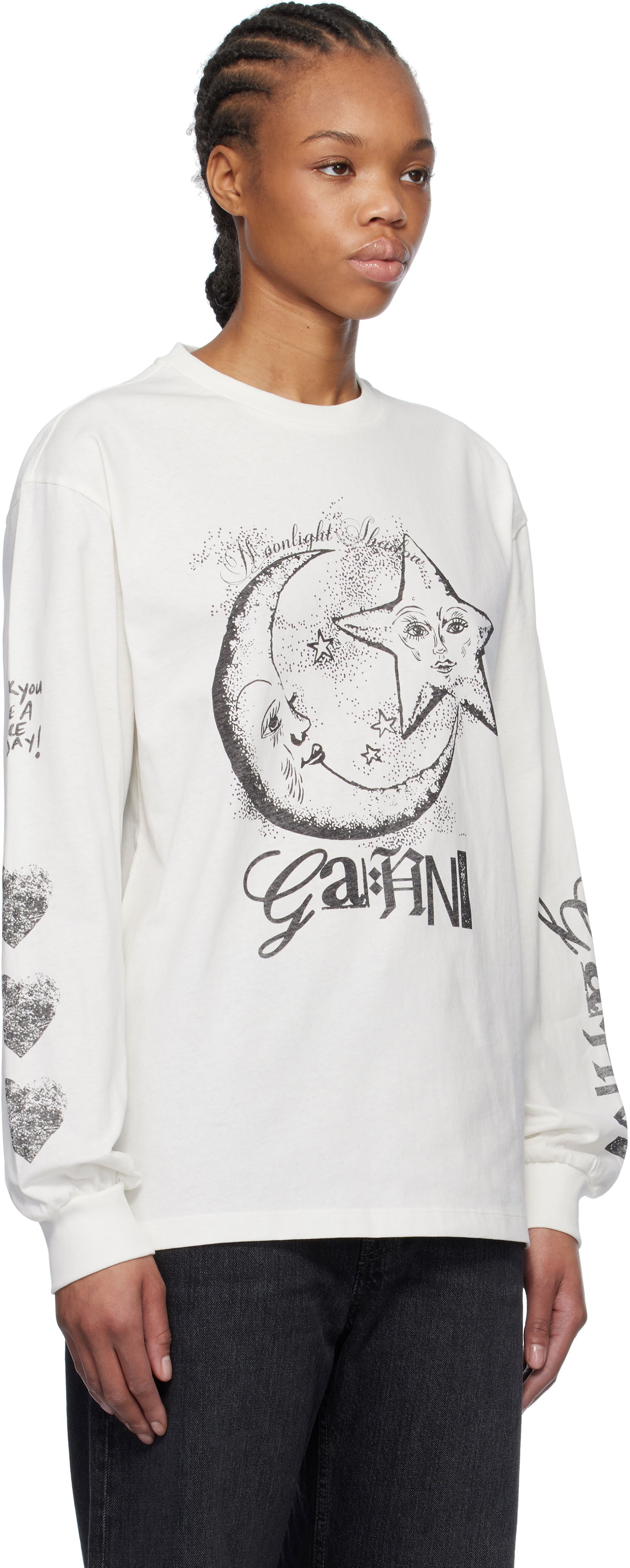 Majica kratkih rukava GANNI GANNI Future Heavy Long Sleeve T-Shirt Bijela | T4064, 1