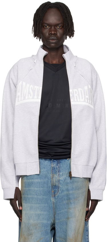 Dukserice VETEMENTS Vetements 'Amsterdam' Zip-Up Sweatshirt Siva | UH76ZU760GG, 0