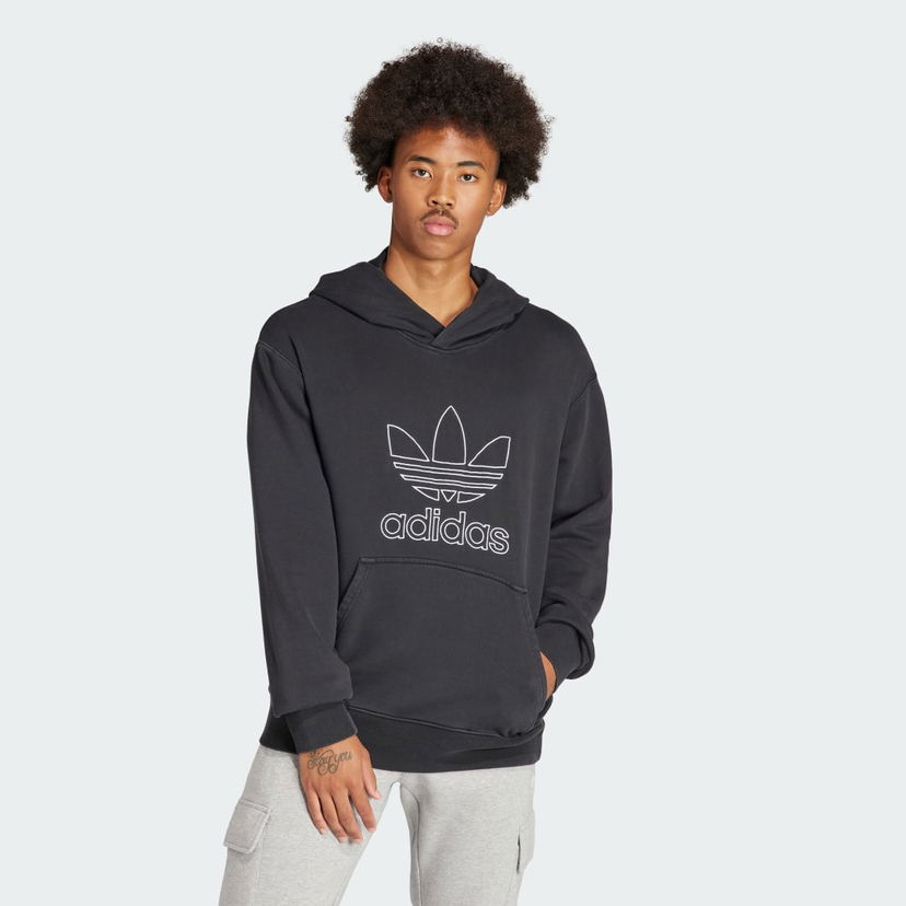 Dukserice adidas Originals Adicolor Outline Trefoil Crna | IU2373