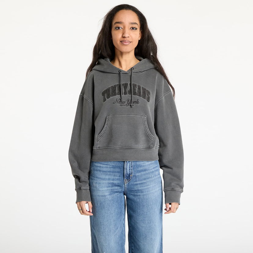 Dukserice Tommy Hilfiger Tommy Jeans Boxy Crop Varsity Hoodie Siva | DW0DW19413 BDS