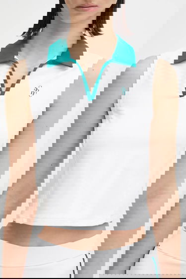 Polo majica Sporty & Rich Sleeveless Sports Polo Top Bijela | TO024621302WH27, 3