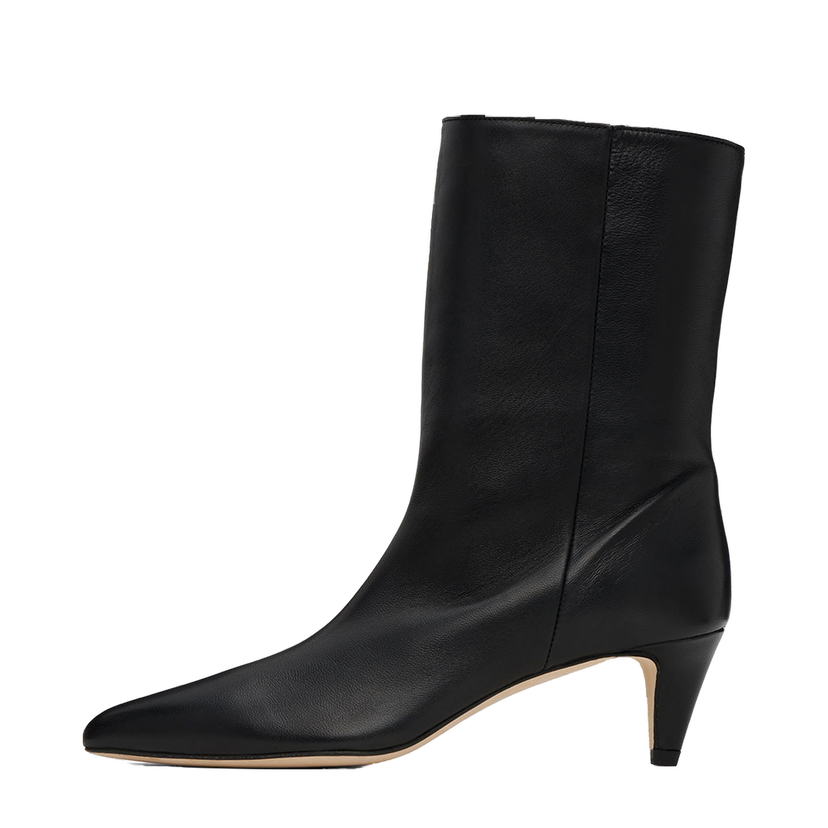 Tenisice i cipele BY FAR Lysander Leather Kitten Heel Boots Crna | MWFBO068LL028BK001PL