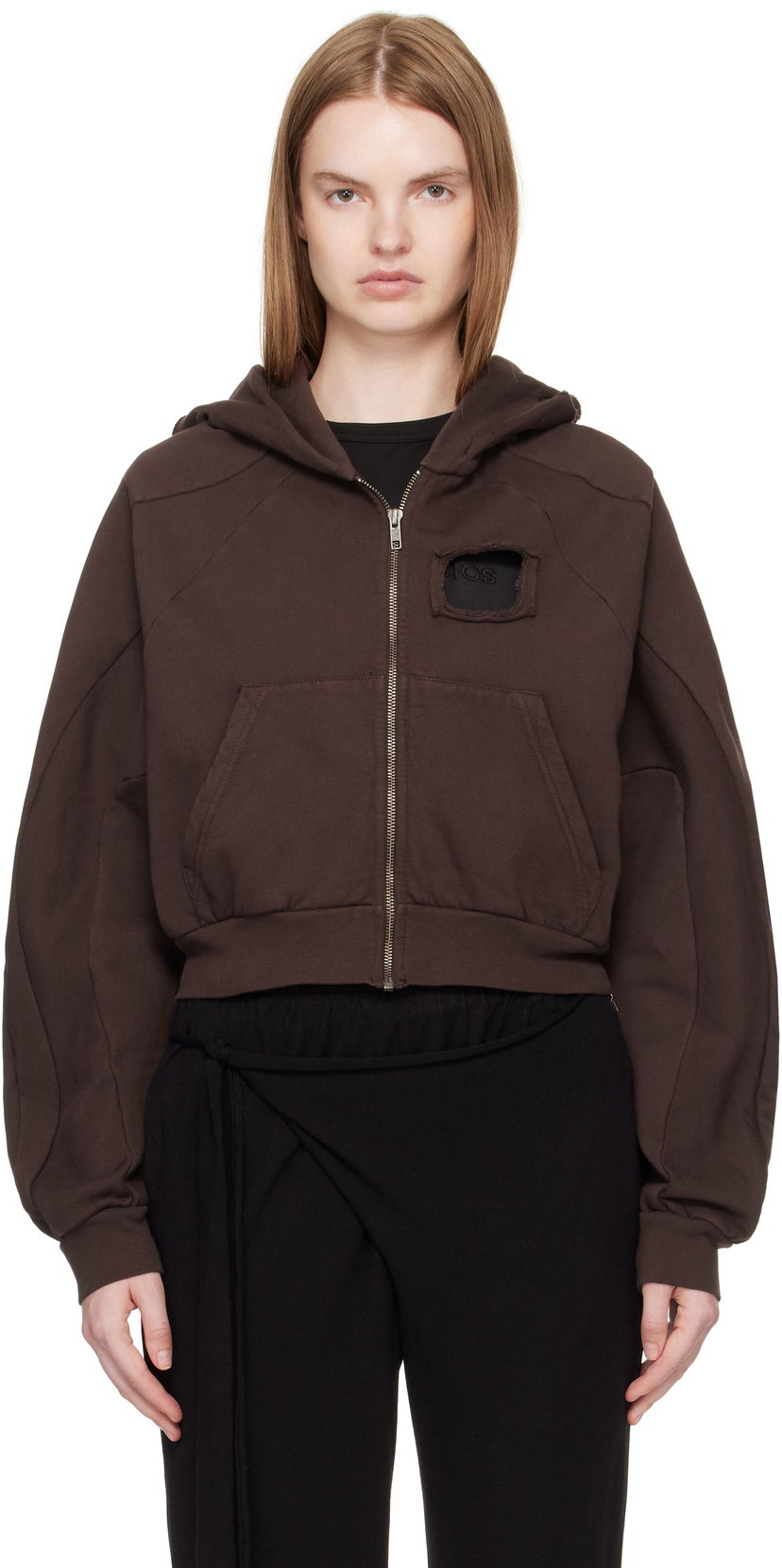 Dukserice Ottolinger Ottolinger Distressed Zip Hoodie Smeđa | 115-600415-02