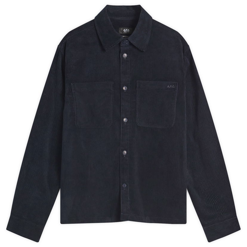 Košulja A.P.C. Men's Leon Corduroy Overshirt Tamnoplava | COHBB-H32019-IAK