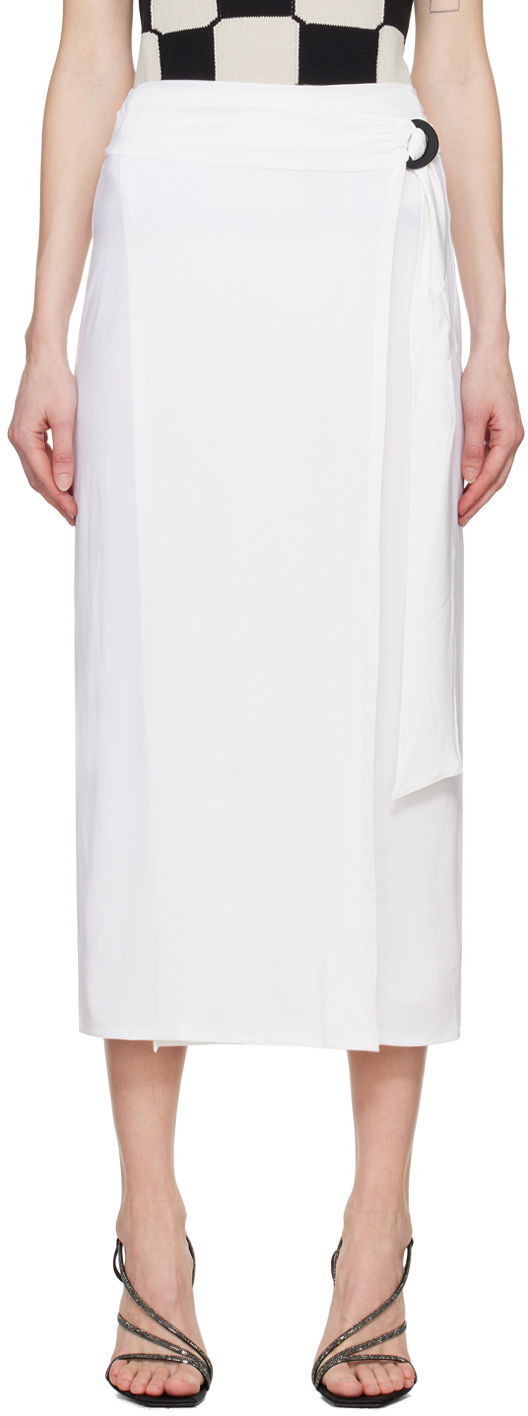 Suknja Max Mara Beato Midi Wrap Skirt with Ring Detail Bijela | 2416691069600, 0
