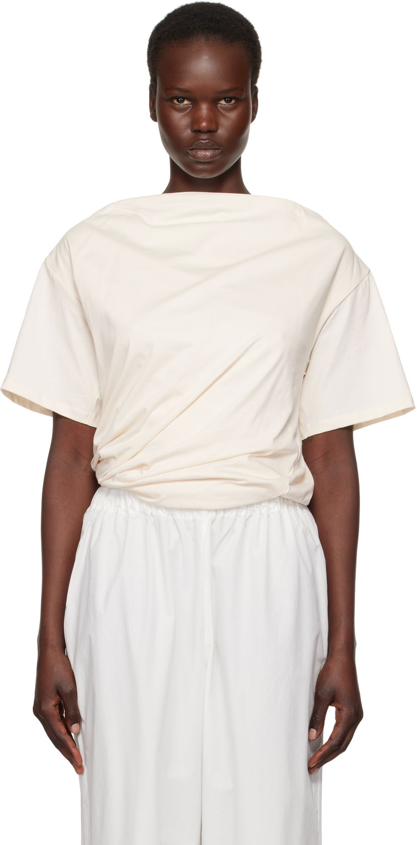 Majica kratkih rukava Baserange Baserange Turn Twist Front T-Shirt Bež | TOTUS-RC-SP25
