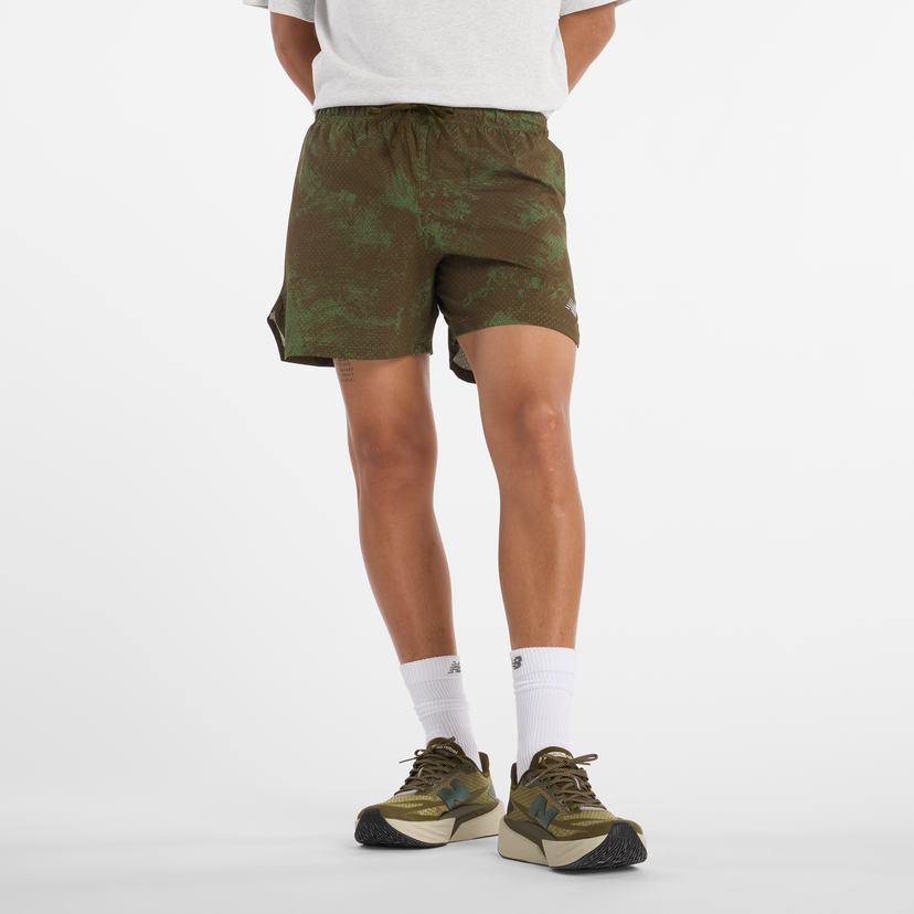 Kratke hlače New Balance Patterned Performance Shorts Zelena | NBMS43285WDL
