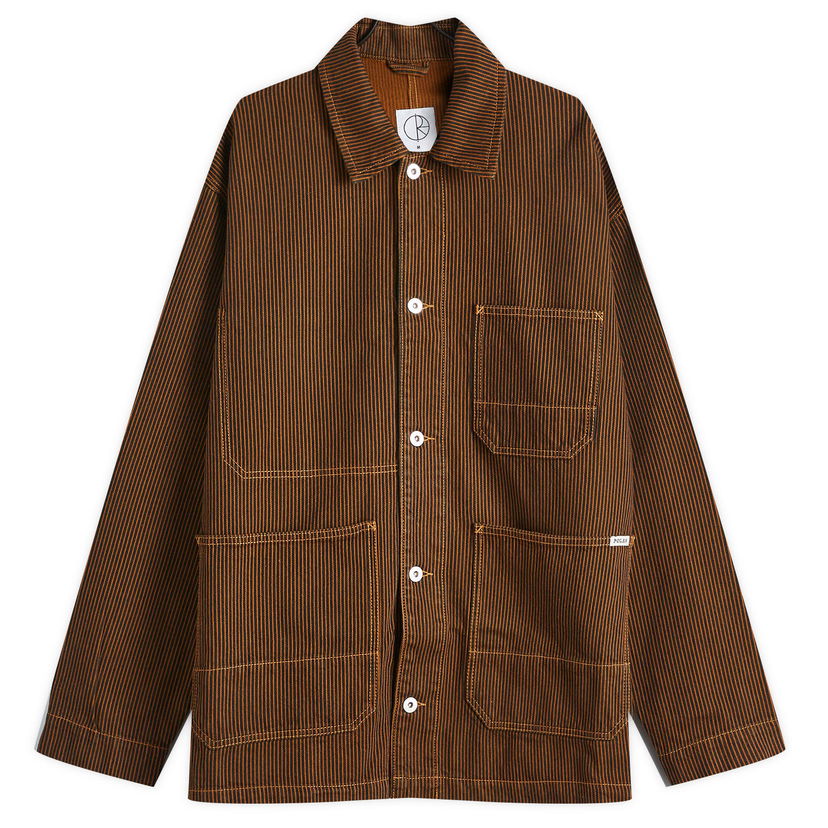 Košulja Polar Skate Co. Hickory Stripe Ezra Jacket Smeđa | PSC-W24-5