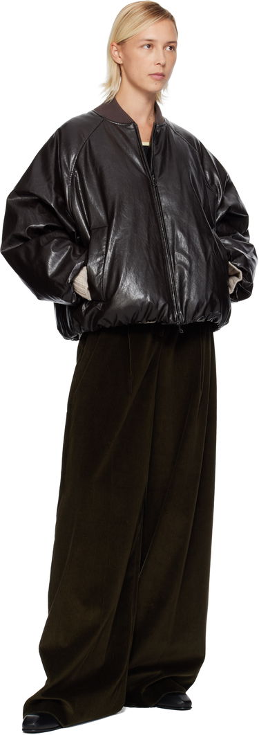 Pernata jakna Max Mara Potente Faux-Leather Down Jacket Smeđa | 2525486042600, 3