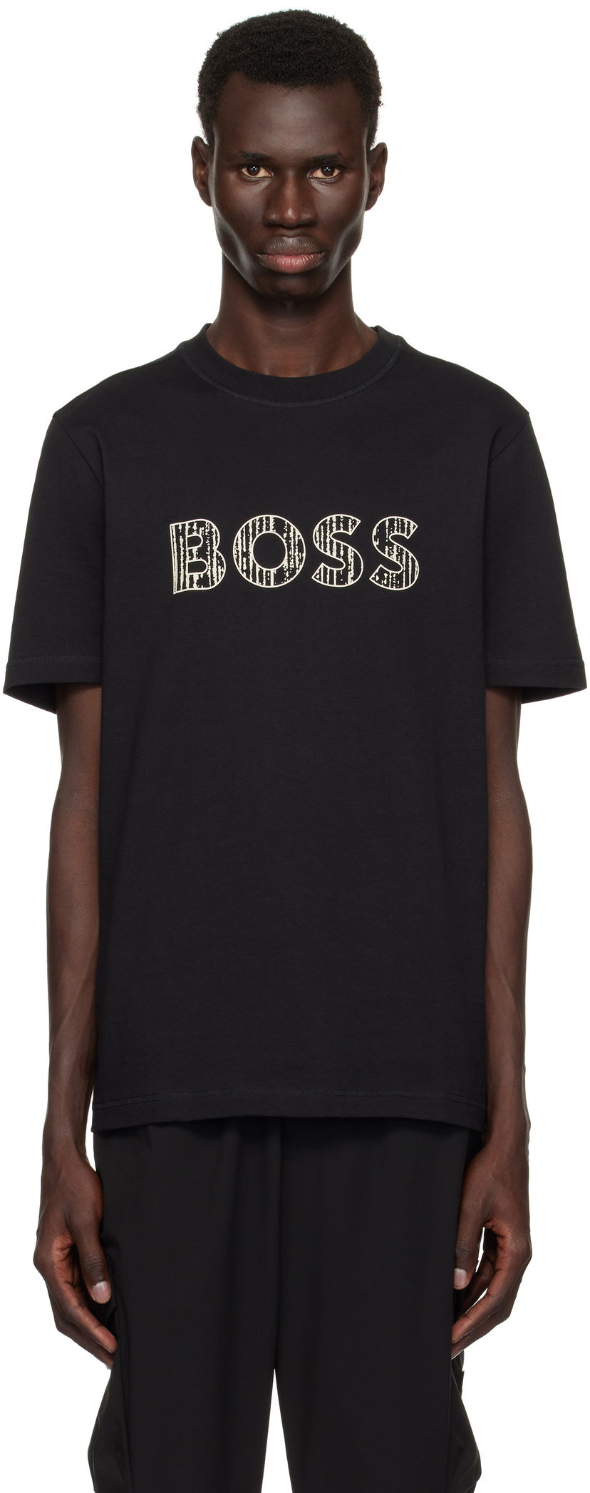 Majica kratkih rukava BOSS Printed Logo T-Shirt Crna | 50534923