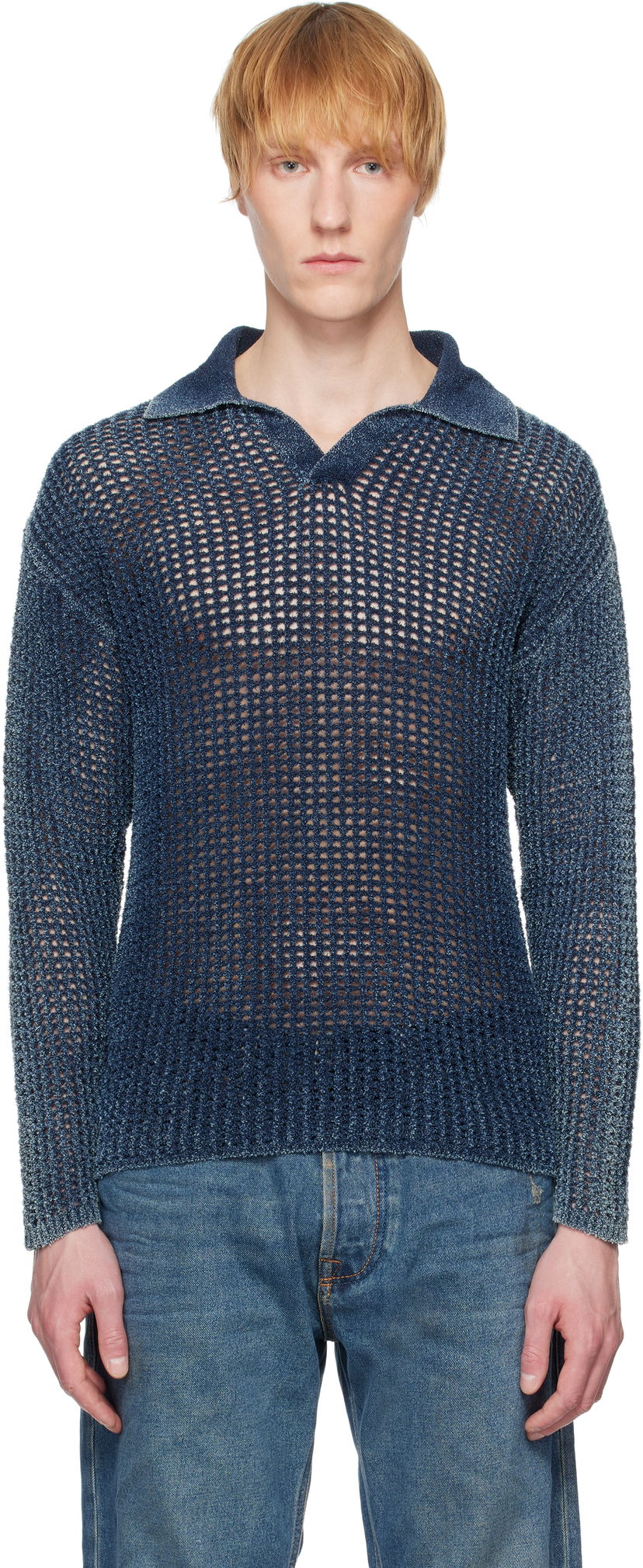 Džemper Diesel Diesel K-Squared Open Knit Polo Plava | A17534-0CBDP-8AT