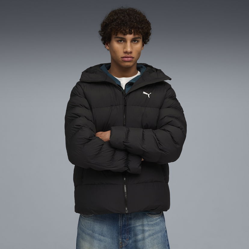 Pernata jakna Puma Hooded Puffer Jacket Crna | 688367_01