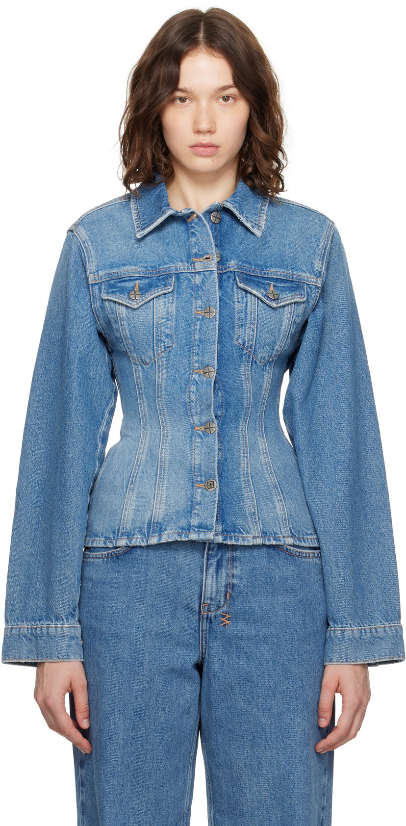 Jakna Ksubi Cinched Crop Tru Vintage Denim Jacket Plava | WPF25JK005