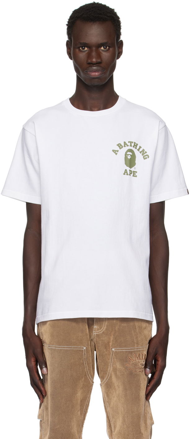 Majica kratkih rukava BAPE 1st Camo College T-shirt Bijela | 001TEK801015M