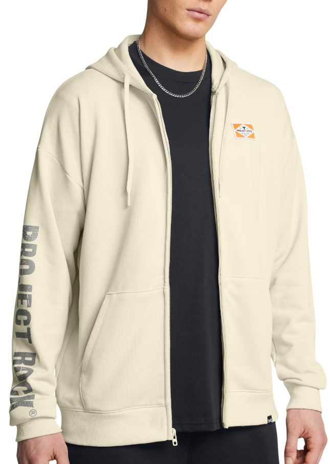 Dukserice Under Armour Project Rock Heavyweight Full-Zip Hoodie Bež | 1386898-273