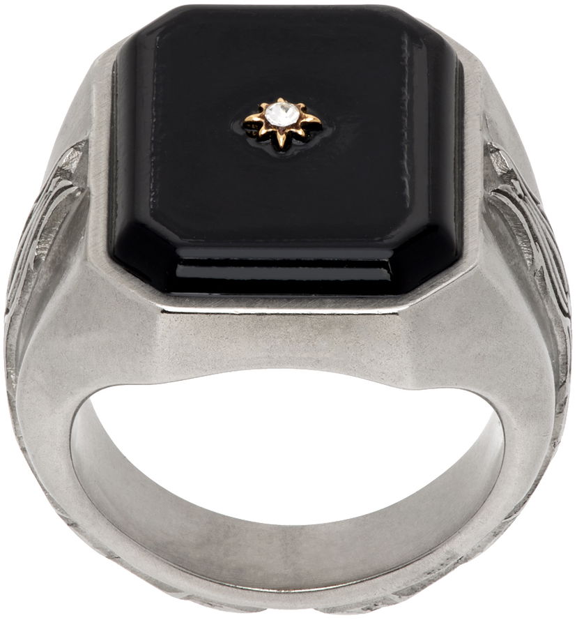 Prsten Maison Margiela Enamel Signet Ring Siva | SM1UQ0102 P6478