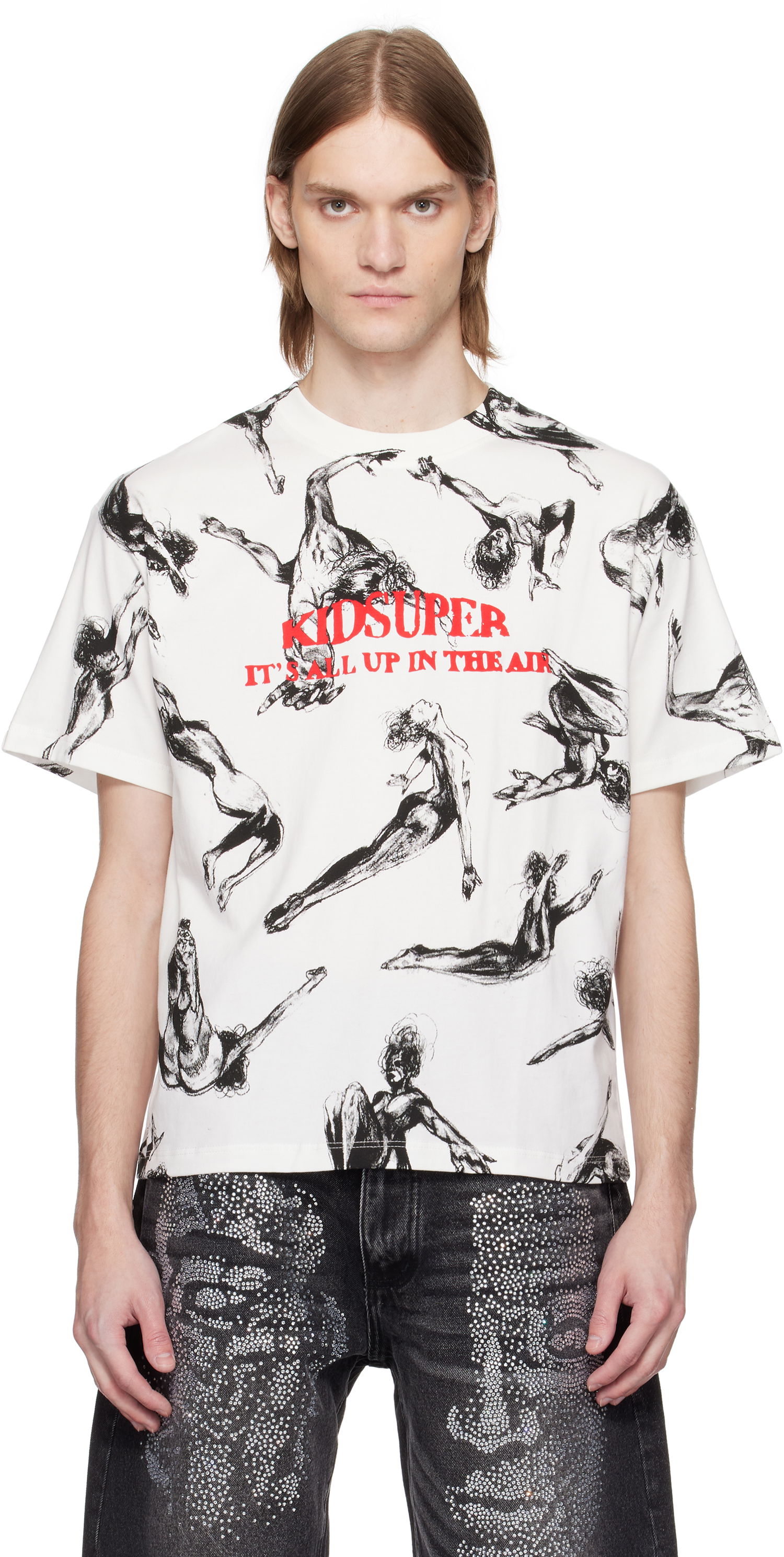 Majica kratkih rukava KidSuper KidSuper Trapeze All Over Print T-Shirt Bijela | SS25-TEE-03, 0