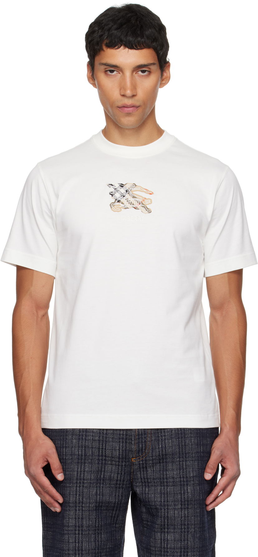 Majica kratkih rukava Burberry Burberry EKD Check Cotton T-Shirt Bijela | 8116170