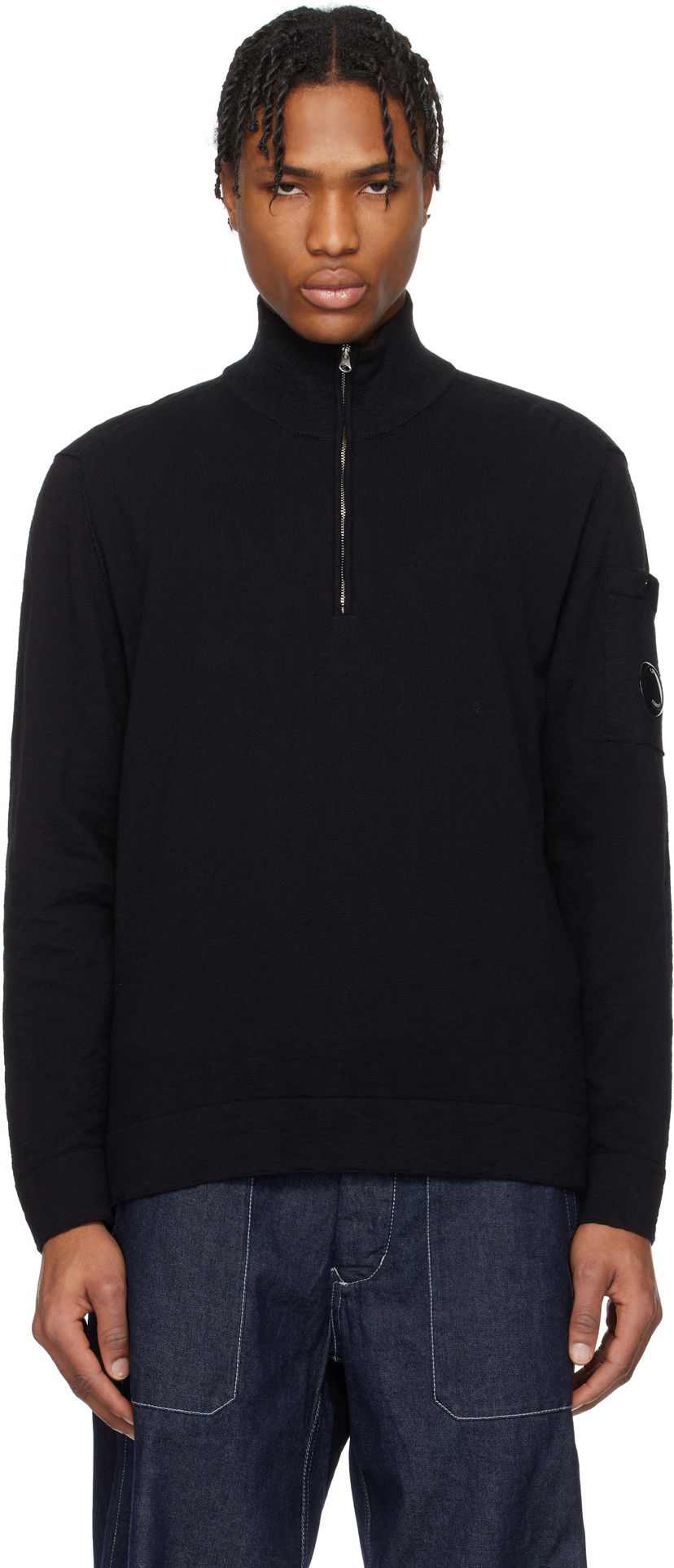 Džemper C.P. Company C.P. Company Half Zip Knit Sweater Crna | 18CMKN304A-110373A