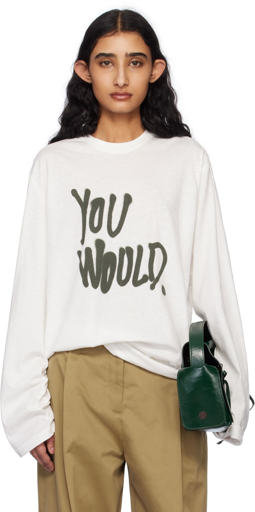 Majica kratkih rukava Acne Studios Acne Studios Long Sleeve 'You Would' T-Shirt Bijela | CL0341-
