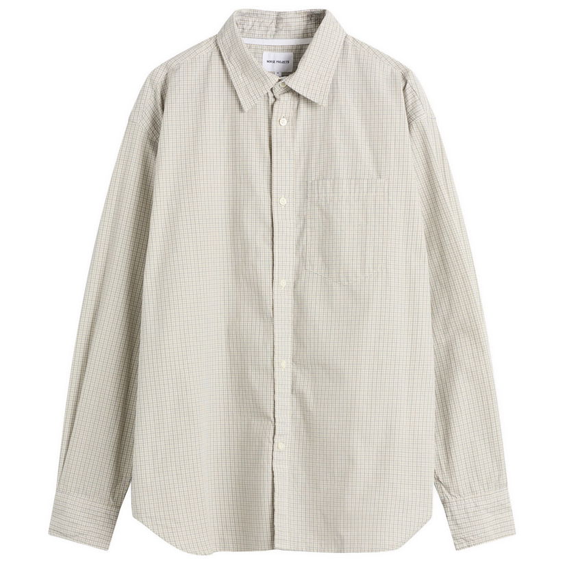 Košulja NORSE PROJECTS Ole Oversize Poplin Check Shirt Bež | N40-0851-2064
