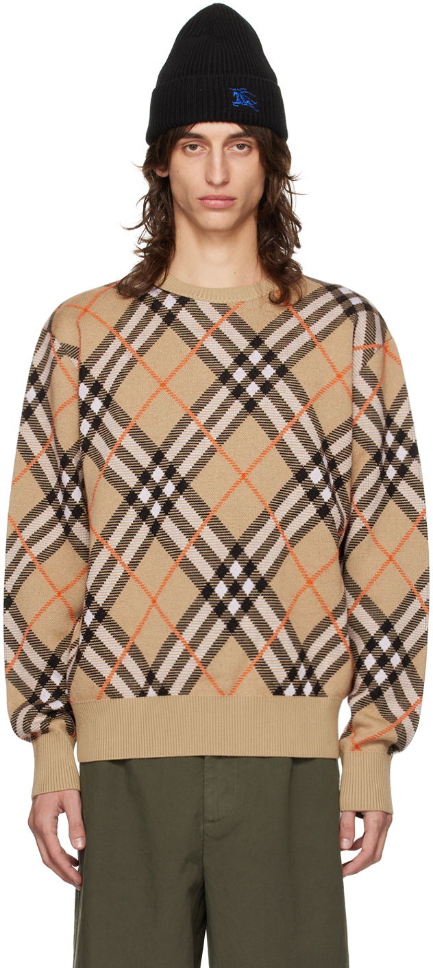 Džemper Burberry Check Sweater Bež | 8093497