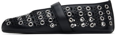 Tenisice i cipele Alaïa ALAÏA Vienne Lambskin Eyelets Ballerina Flats Crna | AA3A029CK277, 2