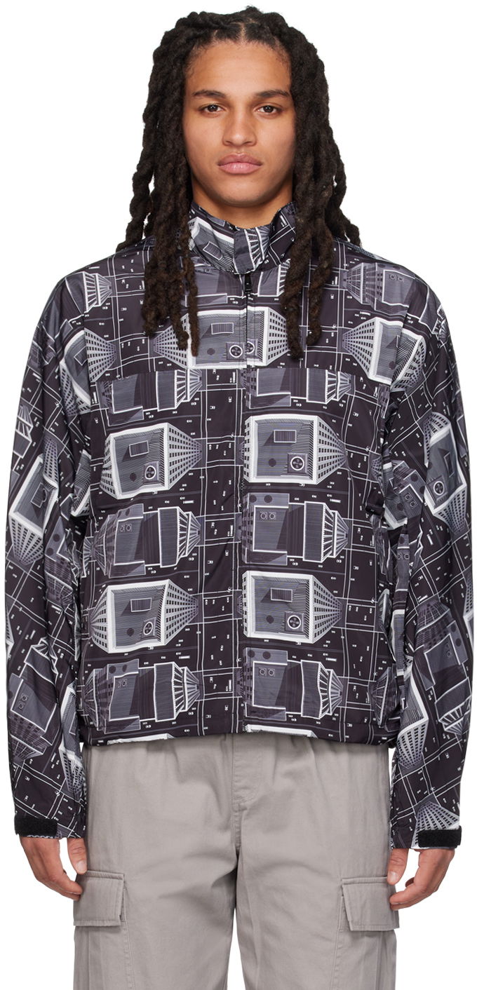 Vjetrovka BILLIONAIRE BOYS CLUB Skyscraper Print Jacket Crna | B23114