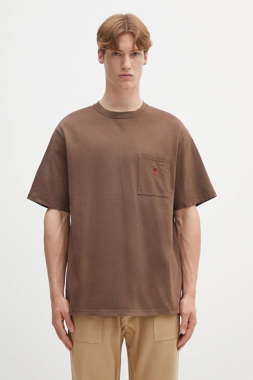Majica kratkih rukava GRAMICCI Gramicci One Point Tee Pigment Dyed T-Shirt Smeđa | G304.OGJ.PG