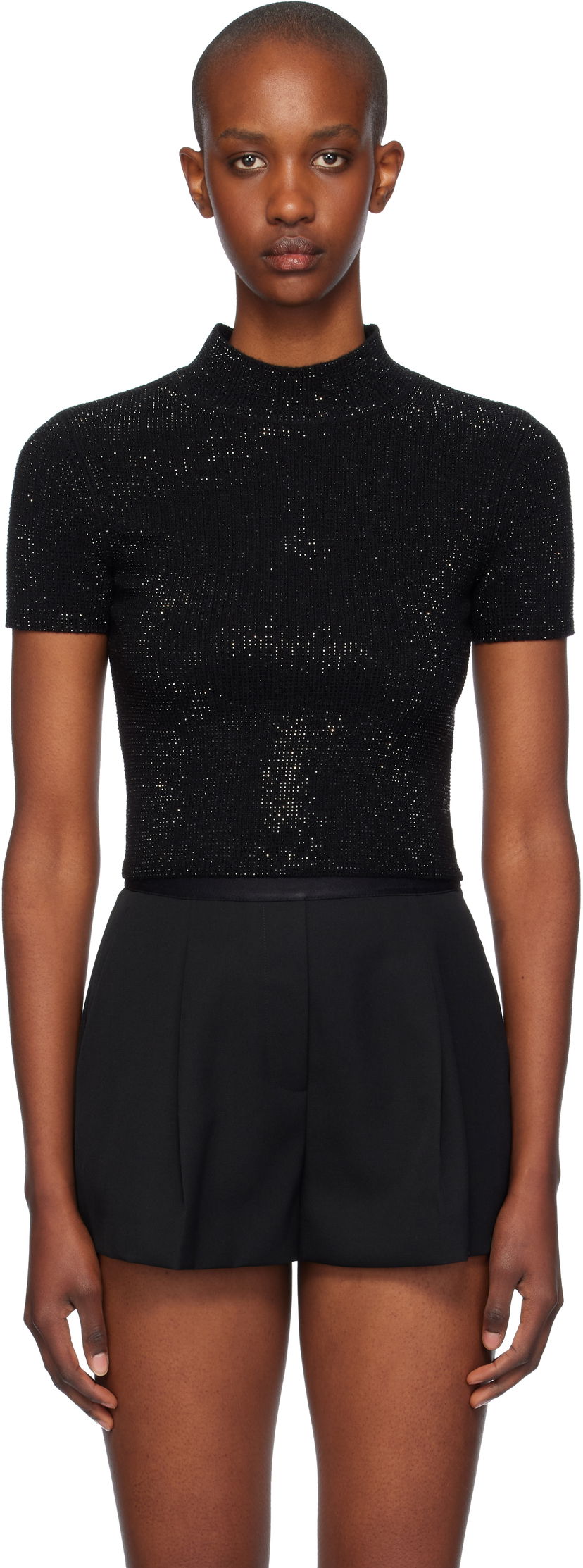 Džemper Alexander Wang Alexander Wang Crystal Hotfix T-Shirt Crna | 1KC4241043