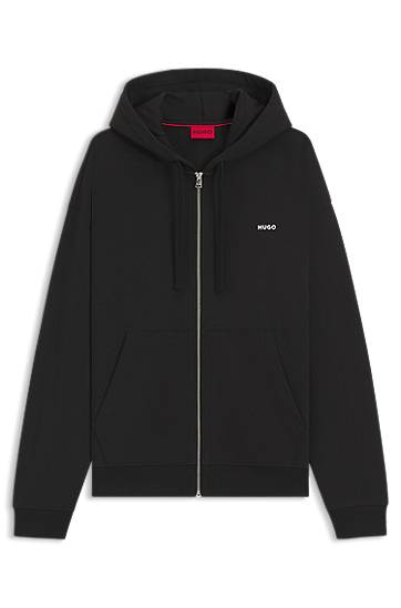 Dukserice BOSS Relaxed-Fit Cotton Terry Zip-Up Hoodie Crna | 50548651
