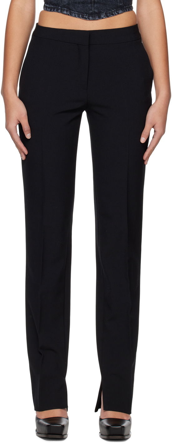 Hlače Stella McCartney Stella McCartney Straight-Leg Trousers Crna | 6400743AU701