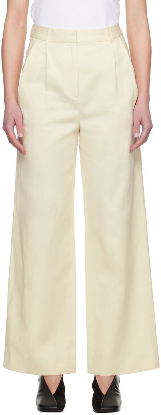 Hlače Loulou de Saison Loulou de Saison Idai Wide-Leg Trousers Žuta | IDAI