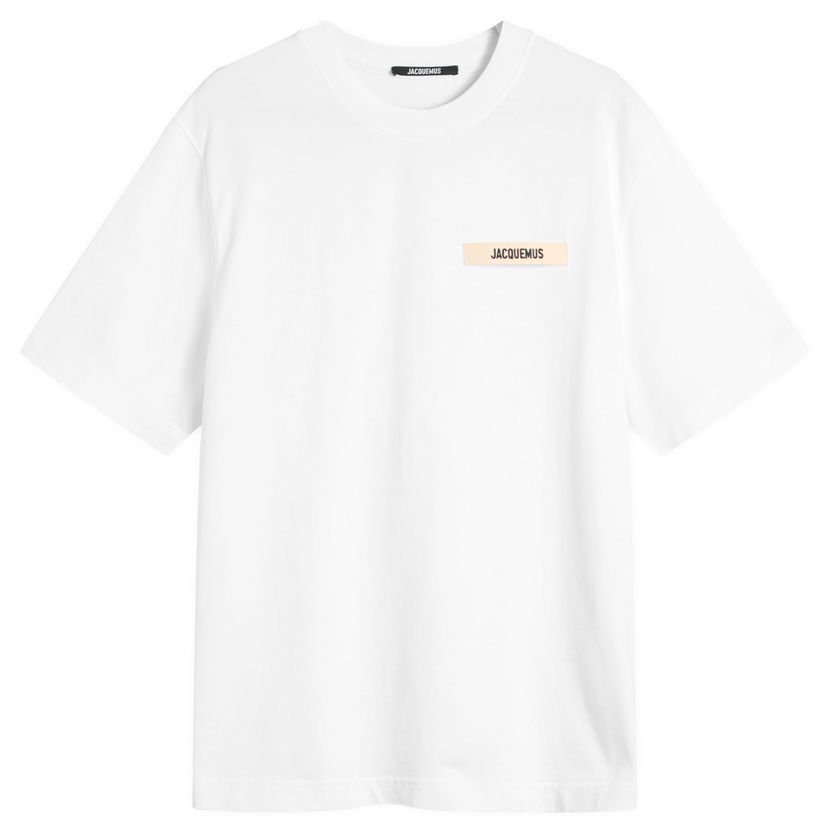 Majica kratkih rukava Jacquemus Jacquemus Grosgrain Logo T-Shirt, Size Large Bijela | 25HTSM00133AJ00226-100