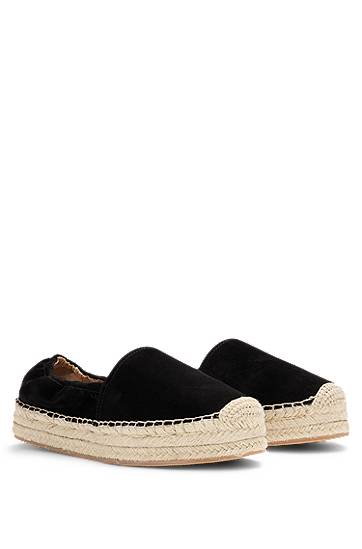 Njega cipela BOSS Suede Espadrilles Crna | 50542344
