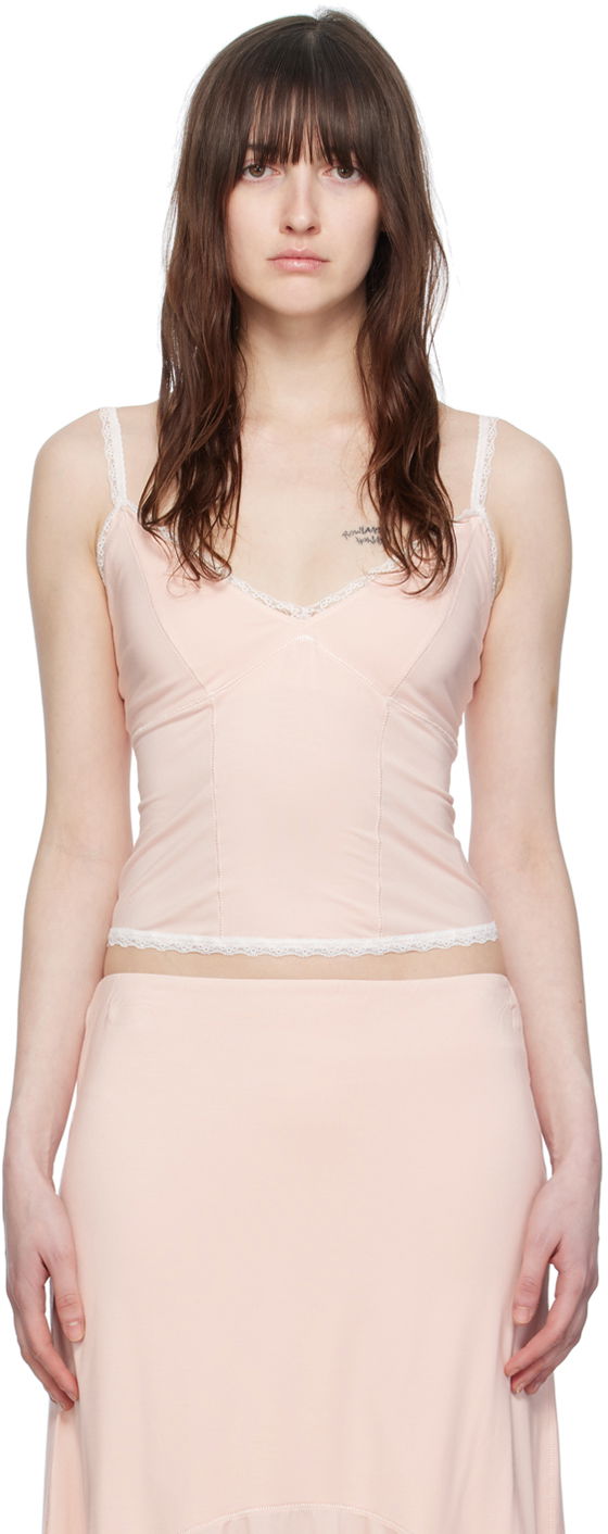 Majica bez rukava GUIZIO Guizio Dainty Lace-Trim Camisole Ružičasta | S24102K017